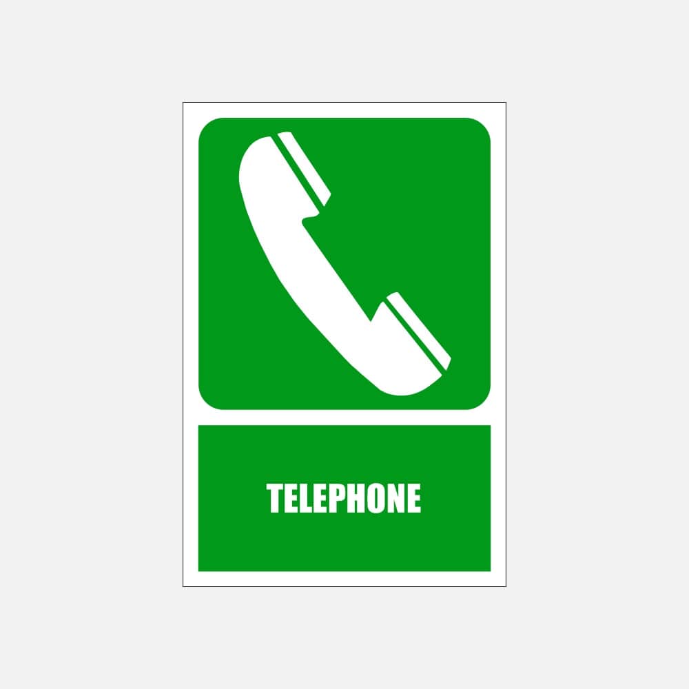 GA13E - Telephone Explanatory Safety Sign 200x300, 300x450, 400x600, ABS, ChromaDek, Explanatory Signs, General Information Direct Designs