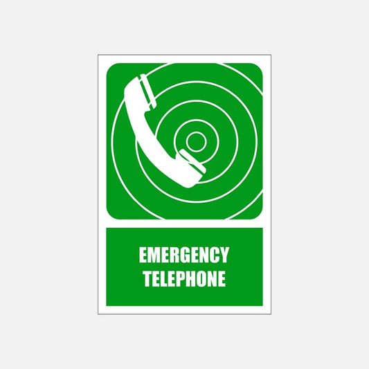 GA15E - Emergency Telephone Explanatory Safety Sign 200x300, 300x450, 400x600, ABS, ChromaDek, Explanatory Signs, General Information Direct Designs