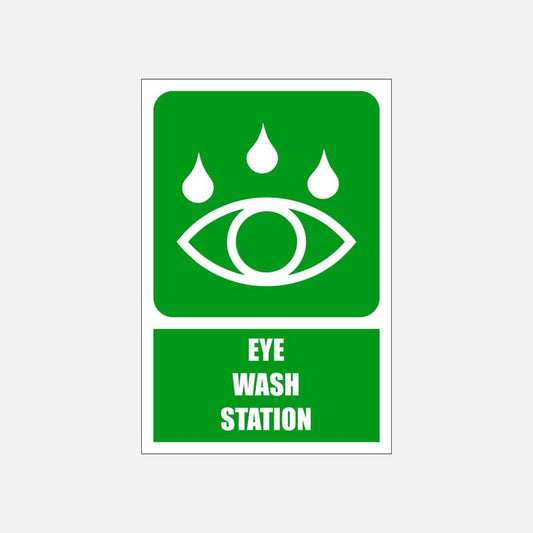 GA19E - Eye Wash Station Explanatory Safety Sign 200x300, 300x450, 400x600, ABS, ChromaDek, Explanatory Signs, General Information Direct Designs