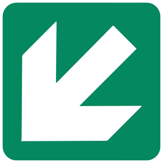 GA2.1 - Diagonal Green Arrow Safety Sign 190x190, 290x290, 440x440, 660x660, ABS, ChromaDek, General Information, Reflective, Safety Sign Direct Designs
