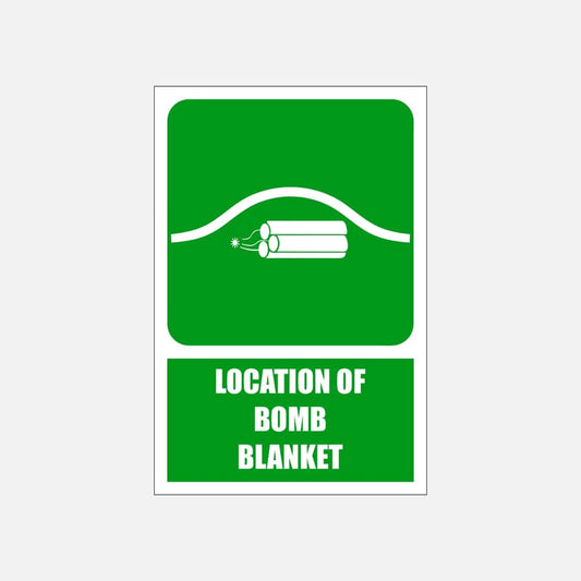 GA21E - Location of Bomb Blanket Explanatory Safety Sign 200x300, 300x450, 400x600, ABS, ChromaDek, Explanatory Signs, General Information Direct Designs