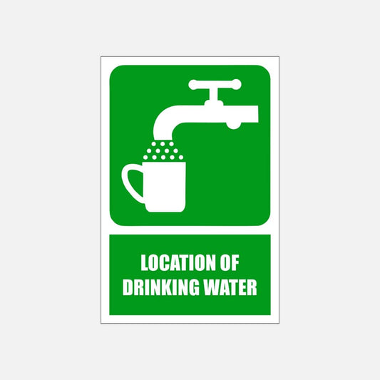 GA5E - Location of Drinking Water Explanatory Safety Sign 200x300, 300x450, 400x600, ABS, ChromaDek, Explanatory Signs, General Information Direct Designs