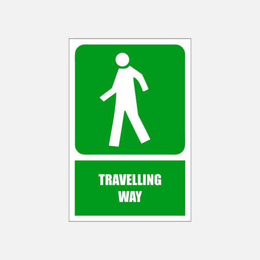 GA8E - Travelling Way Explanatory Safety Sign 200x300, 300x450, 400x600, ABS, ChromaDek, Explanatory Signs, General Information Direct Designs