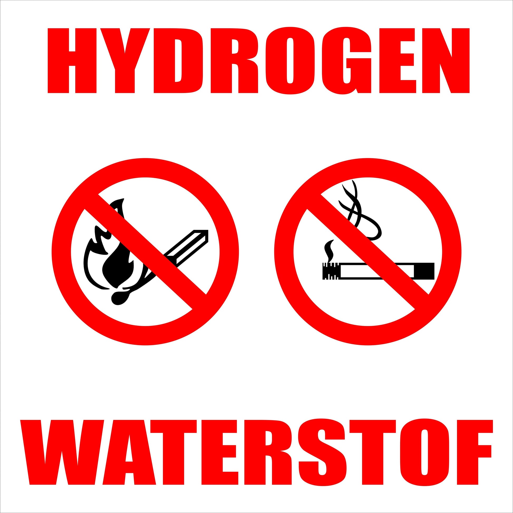 Hydrogen Warning Sign (F3) 190x190, 290x290, 440x440, 660x660, ABS, ChromaDek, Reflective, Safety Sign Direct Designs