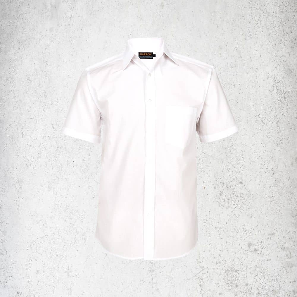 Basic Poly Cotton Lounge Short Sleeve Mens (LO-PLA) - White