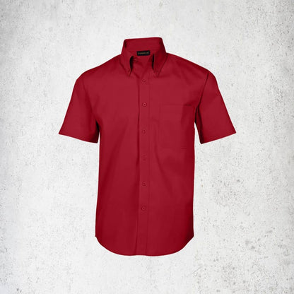 Brushed Cotton Twill Lounge Short Sleeve Mens (LO-TWILL) - Red