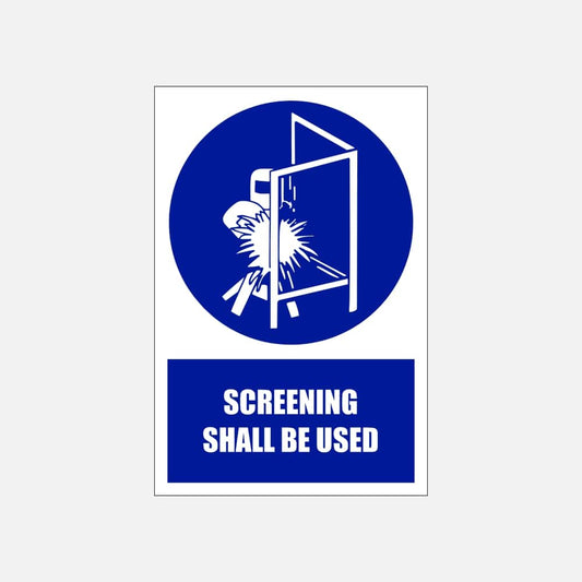 MV15E - Screening Shall Be Used Explanatory Safety Sign 200x300, 300x450, 400x600, ABS, ChromaDek, Explanatory Signs, Mandatory Signs Direct Designs