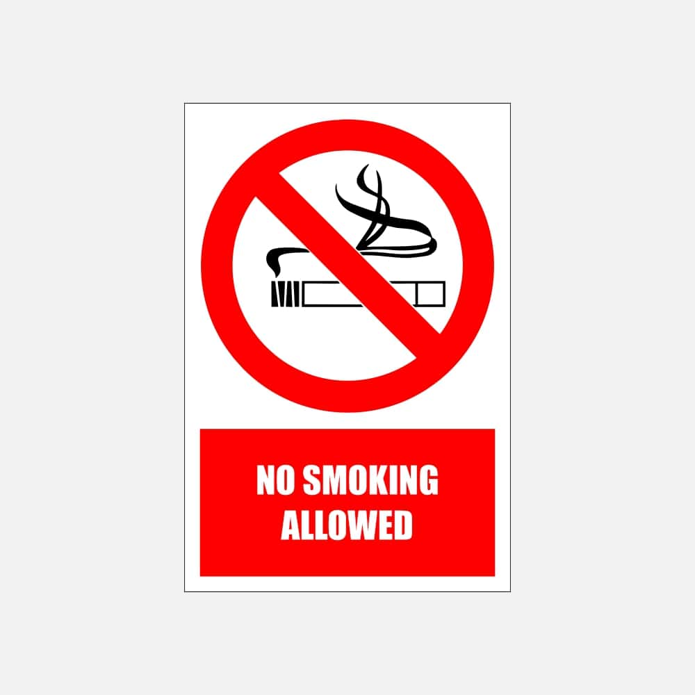 PV1E - No Smoking Allowed Explanatory Safety Sign 200x300, 300x450, 400x600, ABS, ChromaDek, Explanatory Signs, Prohibitive Sign Direct Designs