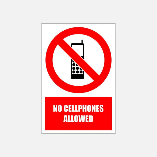 PV27E - No Cellphones Allowed Explanatory Safety Sign 200x300, 300x450, 400x600, ABS, ChromaDek, Explanatory Signs, Prohibitive Sign Direct Designs