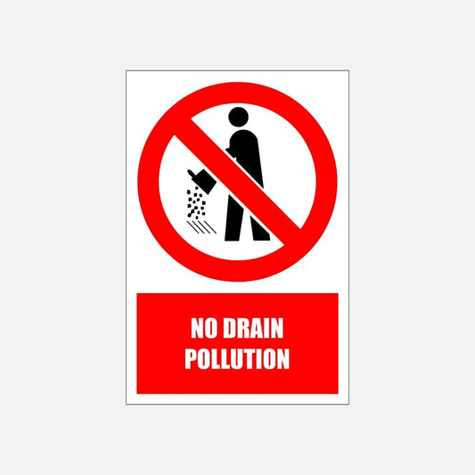 PV28E - No Drain Pollution Explanatory Safety Sign 200x300, 300x450, 400x600, ABS, ChromaDek, Explanatory Signs, Prohibitive Sign Direct Designs