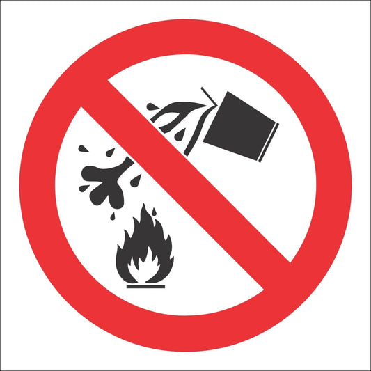 PV4 - No Water As Extinguishing Agent Safety Sign 190x190, 290x290, 440x440, 660x660, ABS, ChromaDek, Prohibitive Sign, Reflective, Safety Sign Direct Designs