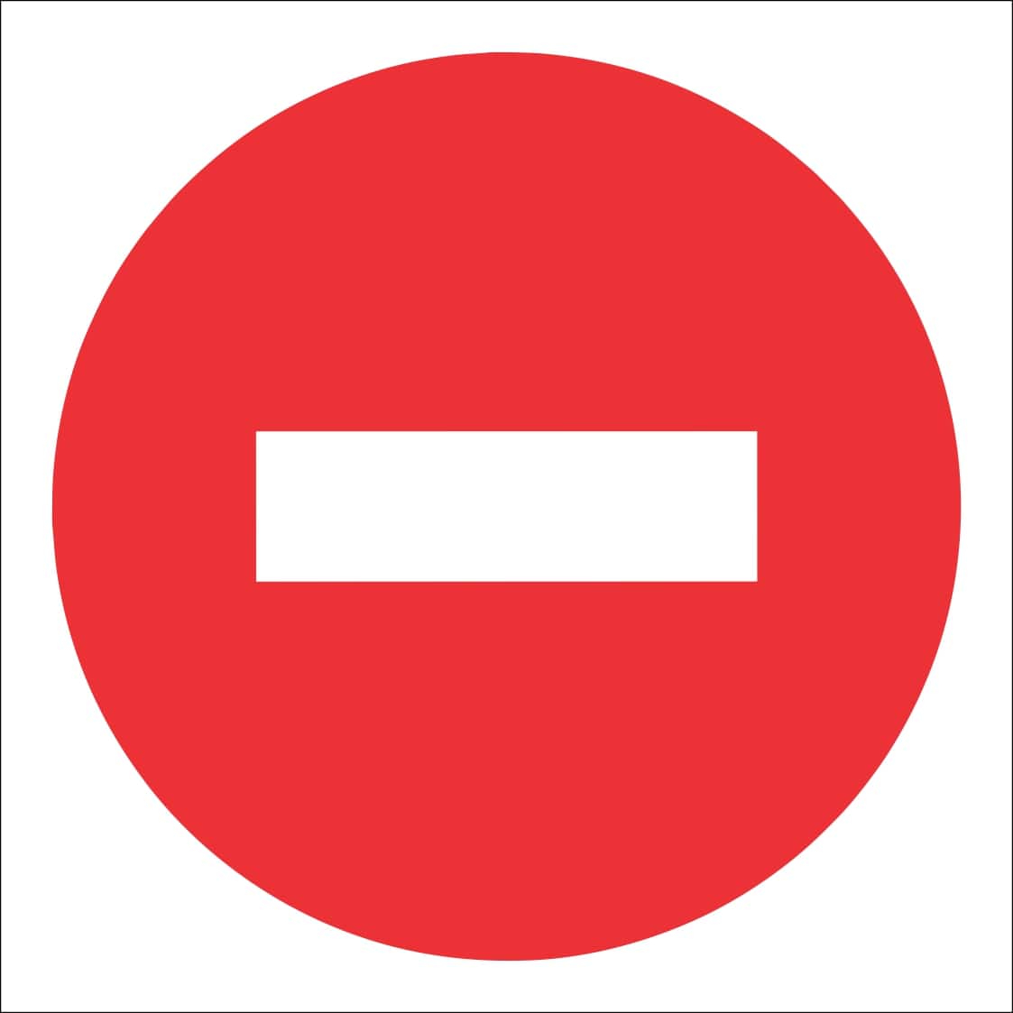 PV6 - No Entry Beyond This Point Safety Sign 190x190, 290x290, 440x440, 660x660, ABS, ChromaDek, Prohibitive Sign, Reflective, Safety Sign Direct Designs