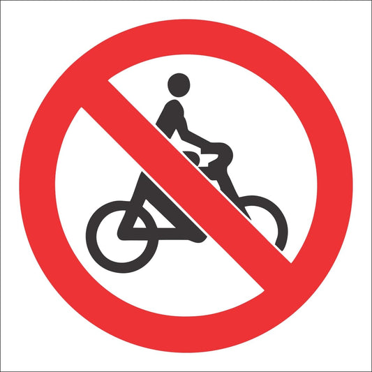 PV7 - No Cycling Safety Sign 190x190, 290x290, 440x440, 660x660, ABS, ChromaDek, Prohibitive Sign, Reflective, Safety Sign Direct Designs