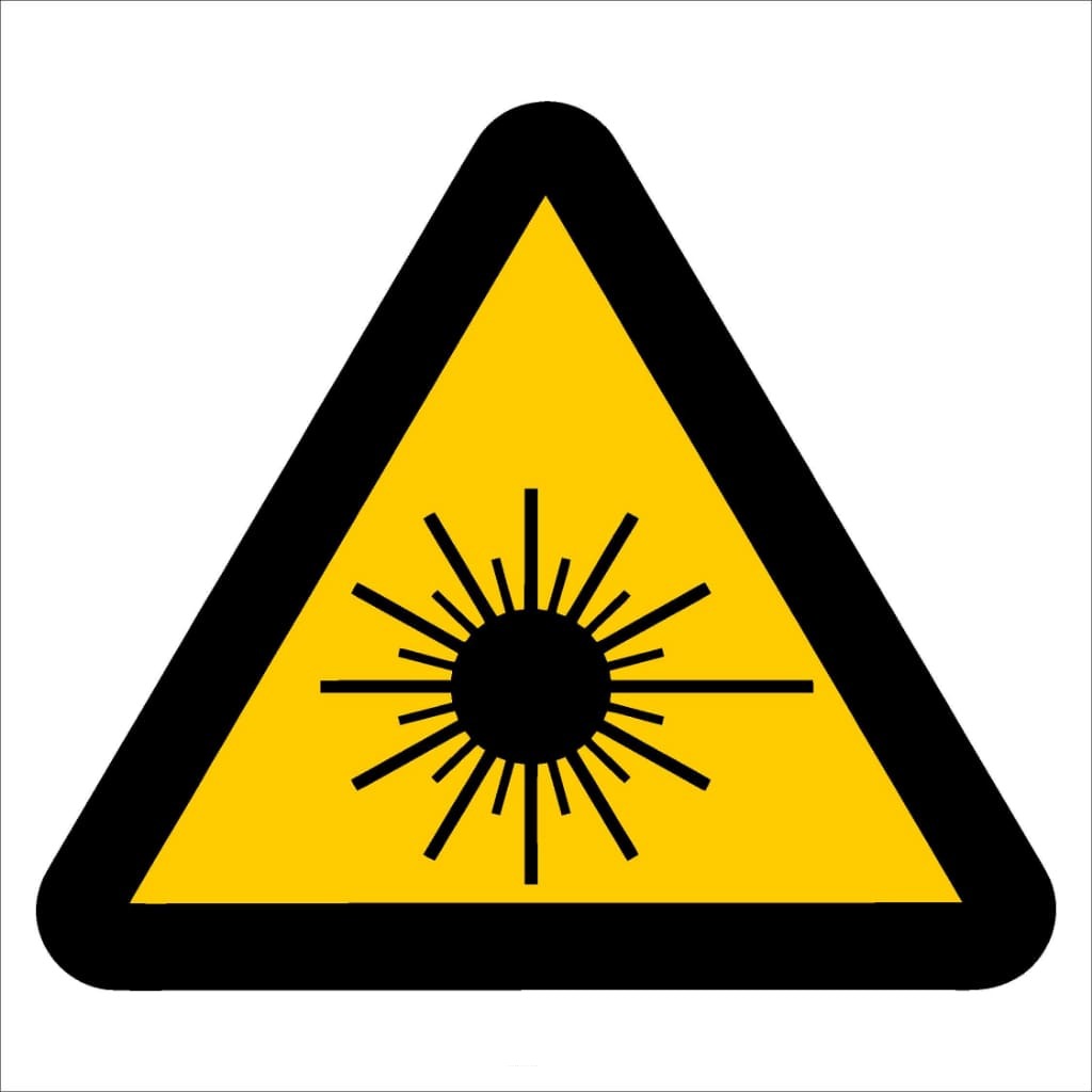 WW12 - Beware of Laser Hazard Safety Sign 190x190, 290x290, 440x440, 660x660, ABS, ChromaDek, Hazard Sign, Reflective, Safety Sign Direct Designs
