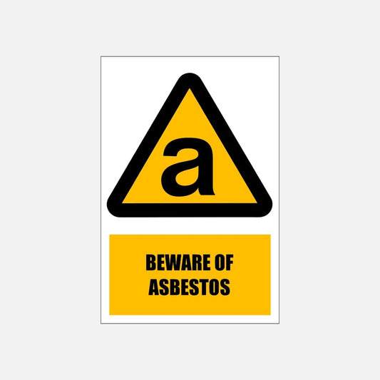 WW13E - Beware of Asbestos Explanatory Safety Sign 200x300, 300x450, 400x600, ABS, ChromaDek, Explanatory Signs, Hazard Sign Direct Designs