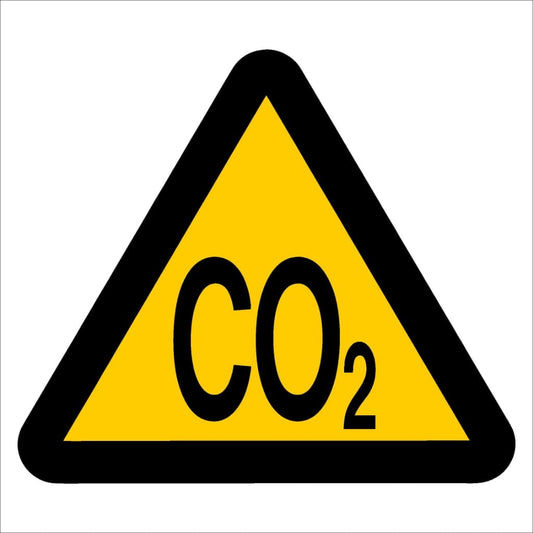 WW15 - Beware of Carbon Dioxide Safety Sign 190x190, 290x290, 440x440, 660x660, ABS, ChromaDek, Hazard Sign, Reflective, Safety Sign Direct Designs