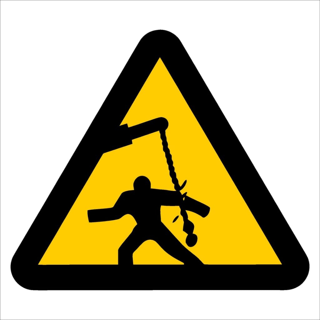 WW24 - Beware of a Swinging Object Safety Sign 190x190, 290x290, 440x440, 660x660, ABS, ChromaDek, Hazard Sign, Reflective, Safety Sign Direct Designs