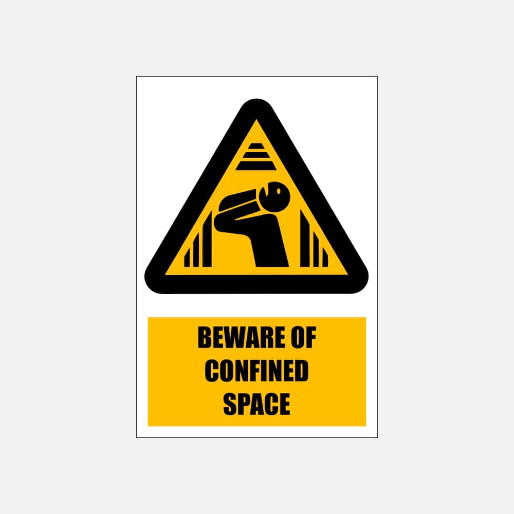 WW28E - Beware of Confined Space Explanatory Safety Sign 200x300, 300x450, 400x600, ABS, ChromaDek, Explanatory Signs, Hazard Sign Direct Designs
