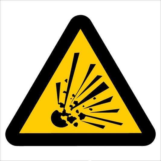 WW3 - Beware of Explosion Hazard Safety Sign 190x190, 290x290, 440x440, 660x660, ABS, ChromaDek, Hazard Sign, Reflective, Safety Sign Direct Designs