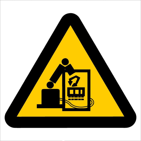WW34 - Beware of Robot Safety Sign 190x190, 290x290, 440x440, 660x660, ABS, ChromaDek, Hazard Sign, Reflective, Safety Sign Direct Designs