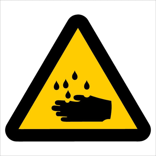 WW4 - Beware of Corrosive Hazard Safety Sign 190x190, 290x290, 440x440, 660x660, ABS, ChromaDek, Hazard Sign, Reflective, Safety Sign Direct Designs