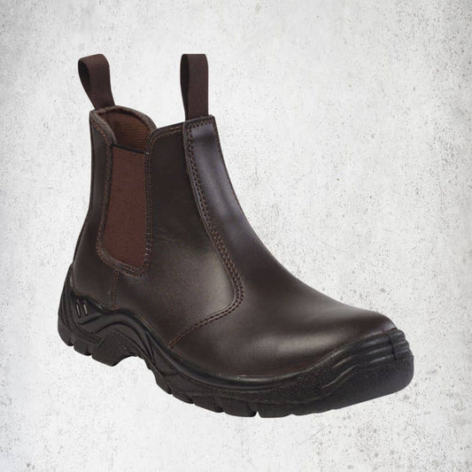 Barron Chelsea Safety Boot (SF003) - Brown